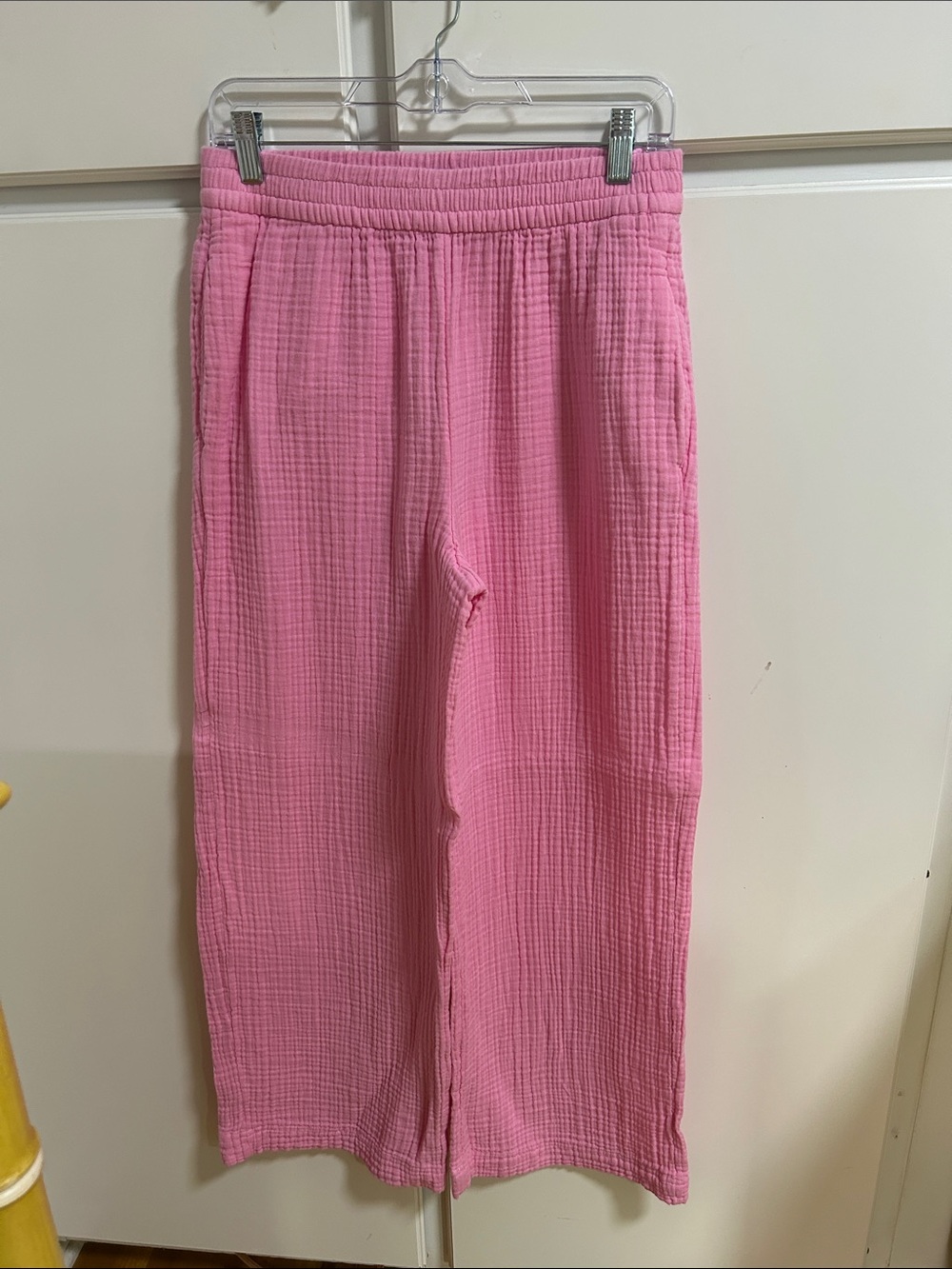 Ann Taylor Pink High Rise Pink Wide-Leg Gauze Pants SP